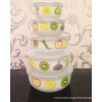 5 pc fruit bowl set & custom enamel coating ice bowl